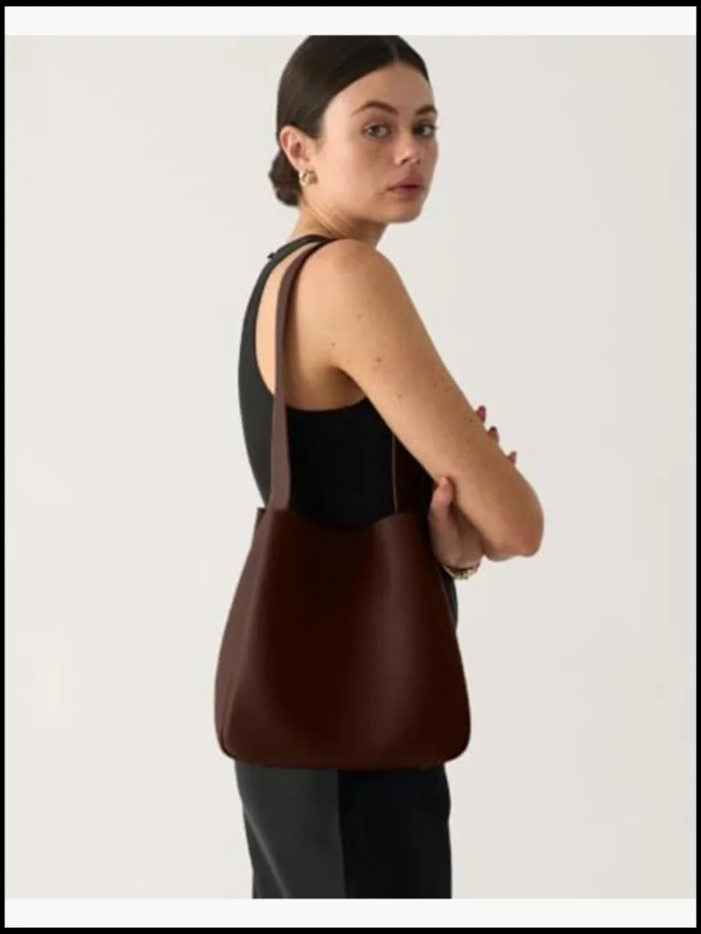 Slouchy Hobo Bag - Soft Vegan Leather Shoulder Tote Purse - Medium Bucket Bag